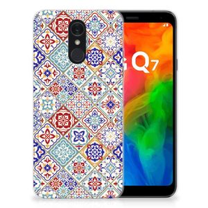 LG Q7 TPU Siliconen Hoesje Tiles Color