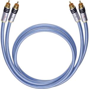 Oehlbach XXL® Series 2 Cinch Audio Aansluitkabel [2x Cinch-stekker - 2x Cinch-stekker] 0.50 m Blauw Vergulde steekcontacten