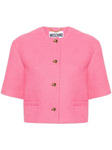 Moschino veste crop en tweed à manches courtes - Rose