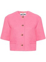 Moschino veste crop en tweed à manches courtes - Rose - thumbnail