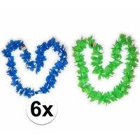 Hawaii feestpakket bloemenkransen groen/blauw - thumbnail