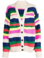 DSQUARED2 cardigan rayé à effet brossé - Tons neutres