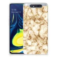 Samsung Galaxy A80 TPU Siliconen Hoesje Marmer Goud