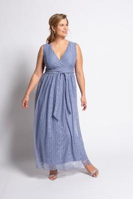 Ulla Popken Avondjurk, V-hals, mouwloos, jersey onderjurk - Grote Maten