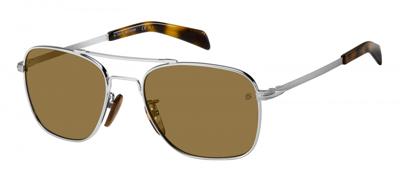 David Beckham zonnebril 7019/S cat.3 wayfarer RVS zilver/bruin