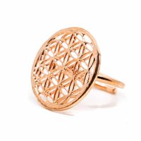 Verstelbare Ring Flower of Life Koper - thumbnail