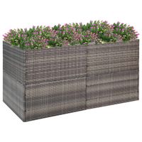 Plantenbak 157x80x80 cm poly rattan grijs - thumbnail