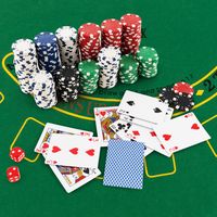 Pokerset met 500 Laserchips | Pokerkoffer Aluminium | Pokerchips | Poker Complete Set | Pokerkoffer met Doek / 2 Pokerdecks (Zwart)