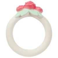 A Little Lovely Company bijtring Rozen meisjes 11 cm rubber wit