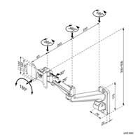 ROLINE LCD Monitorarm, Wandmontage, gas spring, pivot - thumbnail