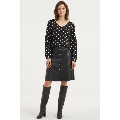 JDY blouse met stippen zwart