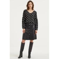 JDY blouse met stippen zwart
