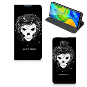 Mobiel BookCase Xiaomi Redmi Note 9 Skull Hair