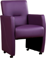 Paarse leren moderne eetkamerfauteuil Pleasure - Toledo Leer Aubergine (paars leer) - thumbnail