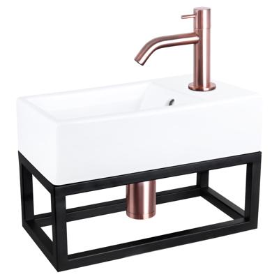 Fonteinset Differnz Force Keramiek en Handoekrek 40x22x11.5 cm Wit Met Gebogen Kraan Rood Koper Fonteinset Differnz Force Keramiek en Handoekrek 40x22x11.5 cm Wit Met Gebogen Kraan Rood Koper