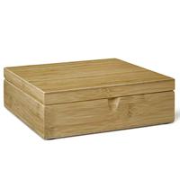 Bredemeijer Kleine lichte theezakjeskist met 6 vakken zonder kijkvenster 22 cm lang