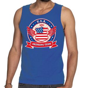 USA drinking team tanktop / mouwloos shirt blauw heren 2XL  -