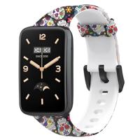 By Qubix - Siliconen bandje met print - Schedeltjes - Compatible met Xiaomi Smart band 7 Pro - Compatible Xiaomi bandje