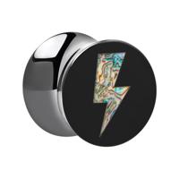 Double Flared Plug met Mother Of Pearl Design Acryl Tunnels & Plugs - thumbnail