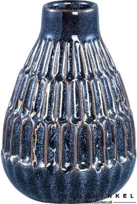 Fles ryer blue keramiek strip rond l