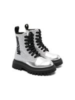 Moschino Kids bottines 40 mm à logo appliqué - Argent - thumbnail