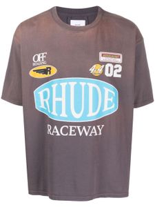 RHUDE t-shirt en coton à imprimé graphique - Gris