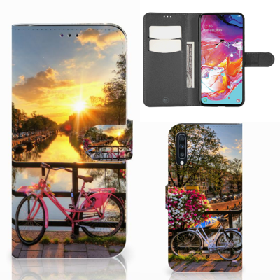 Samsung Galaxy A70 Flip Cover Amsterdamse Grachten Samsung Galaxy A70 Flip Cover Amsterdamse Grachten
