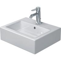 Duravit Vero fontein onderzijde geslepen 45x35cm met kraangat en overloop Wondergliss wit 07044500271