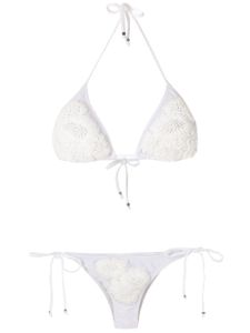 Amir Slama bikini à broderies - Blanc