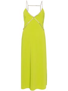 LIU JO rhinestone-straps midi dress - Vert