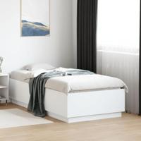 VidaXL Bedframe Met LED-Verlichting - Bewerkt Hout Wit 90x190 cm - Slaapkamermeubel, Bedbodem, Logeerbed