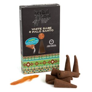 Tribal Soul Witte Salie en Palo Santo Backflow Wierook Kegels (1 pakje)