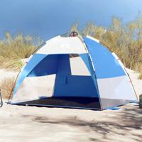 Strandtent 2-persoons waterdicht snelontgrendeling azuurblauw - thumbnail