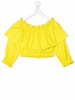 MSGM Kids blouse crop à épaules dénudées - Jaune