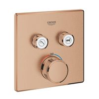 Grohe Grohtherm SmartControl Inbouwthermostaat - 3 knoppen - vierkant - brushed warm sunset 29124DL0 - thumbnail