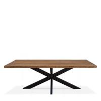 Eettafel Sturdy Spider 240x100 | Metaal Hout  | Mangohout | Zwart