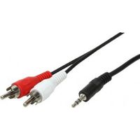 LogiLink 1x3.5mm - 2xRCA, 5m audio kabel 3.5mm Zwart - thumbnail