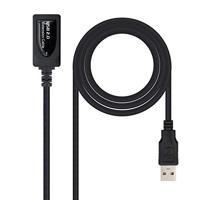 NanoCable 10.01.0211 – verlengkabel USB 2.0, mannelijk naar vrouwelijk, zwart, 5 m