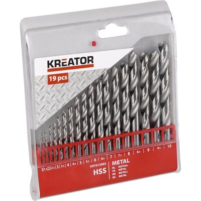 Kreator Metaalborenset HSS 19-delig 1-10mm Kreator Metaalborenset HSS 19-delig 1-10mm