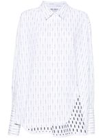 The Attico chemise asymétrique à rayures - Blanc