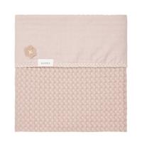 Koeka Antwerp baby wiegdeken flanel 75x100 cm grey pink/grey pink