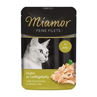 Miamor Fijne filets kip in gevogelte gelei, 24 x 100 g kattenvoer