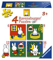 Puzzel ravensburger nijntje 4xpuzzels 6 + 9 + 12 + 16 st