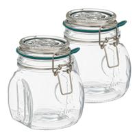 Weckpot/inmaakpot Jarro - 2x - 500 ml - glas - beugelsluiting - D11 x H14 cm - thumbnail