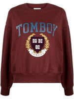 STUDIO TOMBOY sweat crop à logo imprimé - Rouge