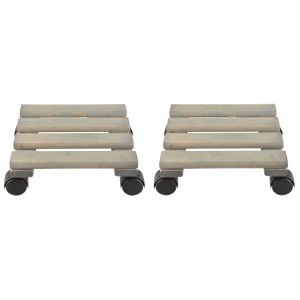 2x Planten trolleys/multirollers vierkant 23 cm