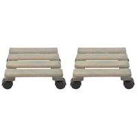 2x Planten trolleys/multirollers vierkant 23 cm