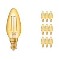 Voordeelpak 10x Ledvance Vintage 1906 LED E14 Kaars Goud 1.5W 120lm - 824 Zeer Warm Wit | Vervangt 15W