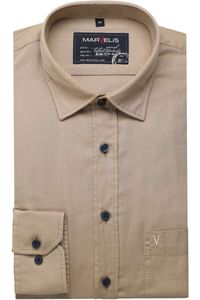 Marvelis Casual Modern Fit Overhemd beige, Effen