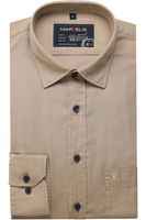 Marvelis Casual Modern Fit Overhemd beige, Effen - thumbnail